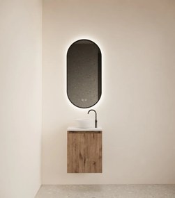 Gliss Design Echo toiletmeubel 40cm wellington oak met toppaneel wit mat