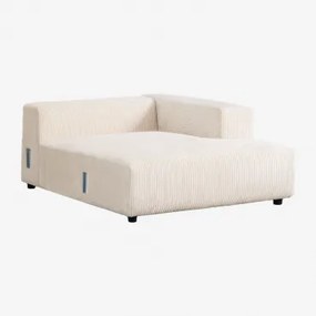 Rechtse Chaise Longue Module Voor Modulaire Bank Bruna Linnen Fluweel Linnenbeige - Sklum