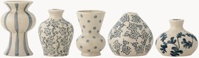 Handbeschilderde vazen Quinto van steengoed, H 10 cm, 5-delig