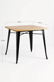 Torix Vierkante Tafel Natuurlijk Hout 70 cm