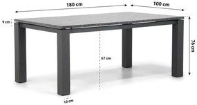 Dining Tuintafel rechthoekig 180 x 100 cm Grijs Alaska