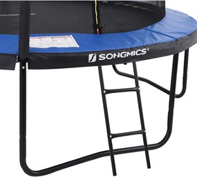 Nancy's Trampoline Met Veiligheidsnet - Trampolines - Tuin - Ladder - Gevoerde Stangen - Zwart/Blauw - Ø 366