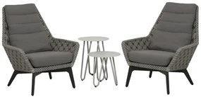 4 Seasons Outdoor | Savoy loungeset met cool tafel seashell Tuinset antraciet weerbestendig