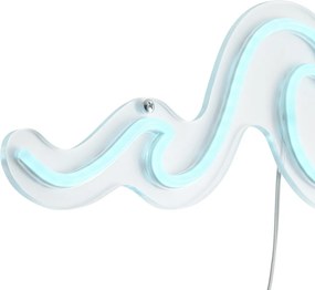 Neon wandlamp blauw incl. LED - Wave