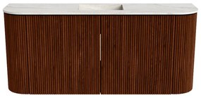 Mondiaz Joya DLux 95cm toiletmeubel ronding links/rechts ruby met wastafel faye midden 1 kraangat ostra