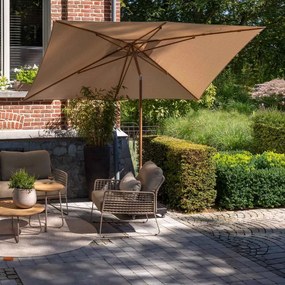 4 Seasons Azzurro stokparasol 200 x 300 cm frame woodlook - doek sand