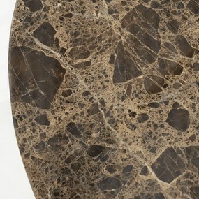 Ronde Salontafel Bruin Marmer 80 Cm - 80 X 80cm.