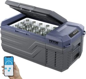 VEVOR Autokoelkast, 12-volt autokoelkast, draagbare 15-liter vriezer met één temperatuurzone, instelbaar temperatuurbereik van -4℉ tot 68℉, 12/24V DC en 100-240V AC compressor koeler voor buiten, kamperen en camperen