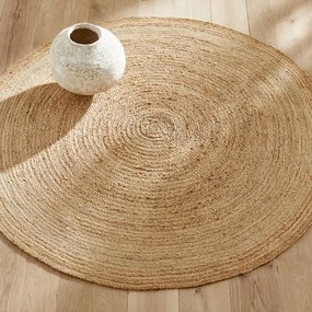 Rond vloerkleed Ø160 cm in jute, handgevlochten, Hempy