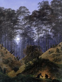 Kunstreproductie The Forest under Moonlight, Caspar David Friedrich