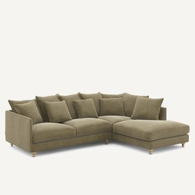 Linnen fluwelen hoekslaapbank, LAZARE