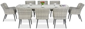 Exclusieve dining tuinset met grote tafel Cordoba voor 8 personen Garden Point wit