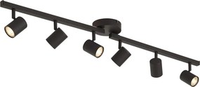 Moderne plafondspot zwart GU10 50mm 6-lichts incl. backlight en 3-way switch - Back Up