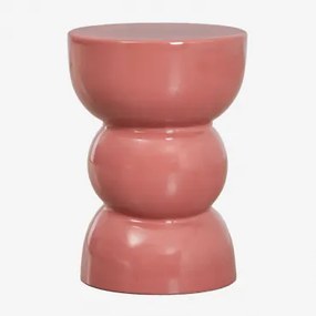 Ronde Bijzettafel Voor Tuin Ø35 Cm In Dolomiet Tiyi Terracota - Sklum