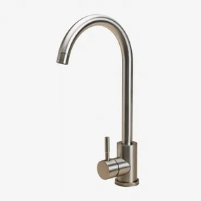 Keukenkraan Met Hoge Uitloop Van Roestvrij Staal Rintran Geborsteld Grijs - Sklum