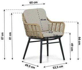 Tuinstoel Aluminium/rope Taupe-naturel-bruin Coco Antoni