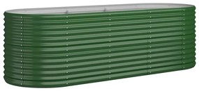 vidaXL Plantenbak 224x80x68 cm gepoedercoat staal groen