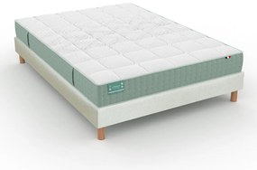 Set van matras voor gevoelige rug, 672 veren, stevig, zacht ligcomfort + bedbodem