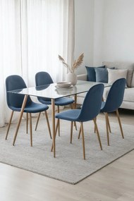 Set van 4 Teok Fluwelen Stoelen