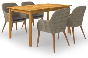 vidaXL 5-delige Tuinset bruin