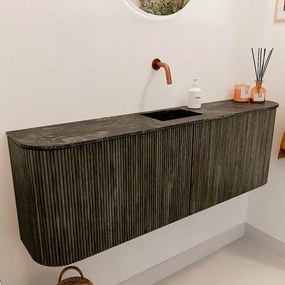 Mondiaz Joya DLux 125cm toiletmeubel ronding links/rechts shadow met wastafel faye midden zonder kraangat lava