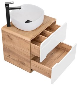 Comad Aruba White 828 FSC onderkast 60cm voor waskom eiken/wit