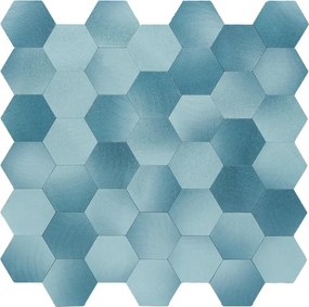 Zelfklevende Mozaïektegels Metaal | Hexagon Blauw | 28,8×29,2 cm | Keuken, Bad &amp; WC