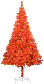 vidaXL Kunstkerstboom met LED's en standaard 180 cm PVC rood