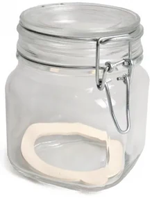 Beugelpot, glas, vierkant, 0,75 l