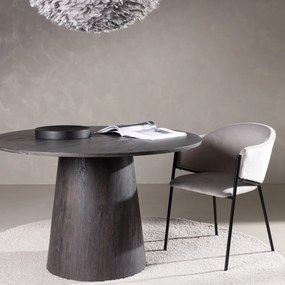Ronde Eettafel Met Ronde Voet Donkerbruin - 120 X 120cm.