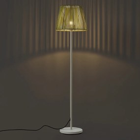 Buiten vloerlamp wit met kap groen touw IP44 - Virginia Jayla