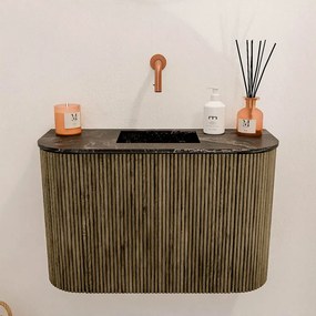 Mondiaz Joya DLux 65cm toiletmeubel ronding links/rechts dusk met wastafel faye midden zonder kraangat lava