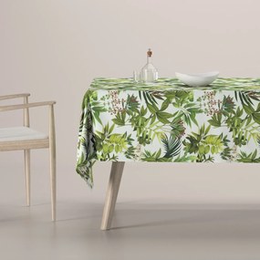Dekoria Rechthoekig tafelkleed, groen-wit, 100 x 100 cm