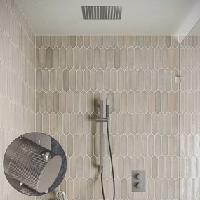 Saniclear Cube Curved Pro inbouw regendouche met inbouw douchekop 30x30cm, glijstang en staafhanddouche RVS