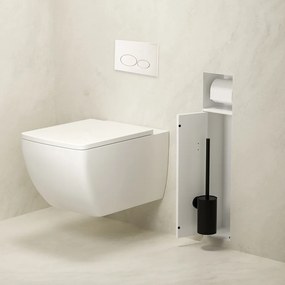 Mueller Bela inbouw toiletrol en borstelhouder betegelbaar wit mat