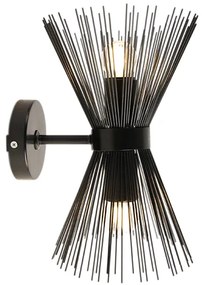 Art Deco wandlamp zwart 2-lichts - Broom