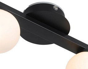 Moderne plafondlamp zwart IP44 4-lichts - Cederic