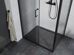 Mexen Apia schuifbare douchecabine 100 x 80 cm, transparant, zwart - 840-100-080-70-00