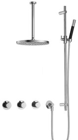 Hotbath Cobber IBS70 inbouwdouche met 30cm plafondbuis, 30cm hoofddouche en glijstang chroom