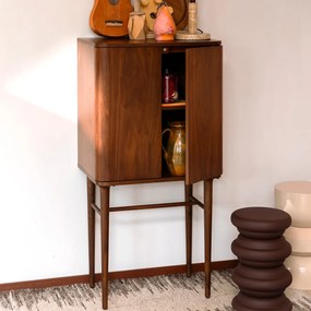 Dutchbone Morrison Vintage Kast Walnoot Op Hoge Poten - 62x45x125cm.