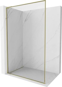 Mexen Kioto-F L Douchewand Walk-in met frame 85 x 202 cm, transparant 8 mm, goud - 800-085-174-50-00
