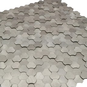 Zelfklevende Mozaïektegels Metaal | Driepas 3D Zilver | 30,5×29,6 cm | Keuken, Bad &amp; WC