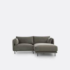 Compacte rechthoekige bank, fluweel Victor