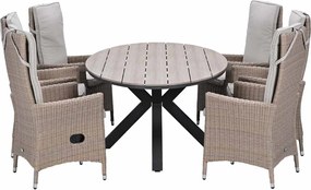 Garden Impressions Collin tuinset 7-delig - Tulli tuintafel 220x115xH75 cm - light teak vironwood