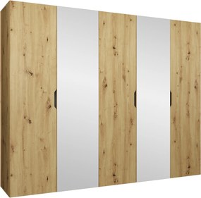 Kledingkast Hartford 516, Artisan eiken, 202x250x50cm, 181.5 kg, Kledingkast deuren: Met scharnieren