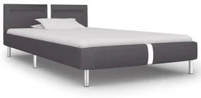 vidaXL Bedframe met LED kunstleer grijs 90x200 cm