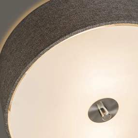 Landelijke plafondlamp taupe 30 cm - Drum Jute