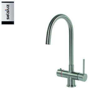 Selsiuz Inox kokend water kraan met single boiler en C-uitloopkraan inox