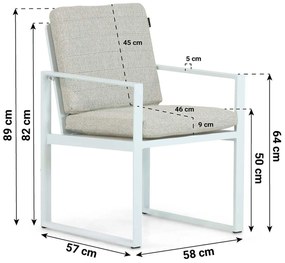 Tuinstoel Aluminium Wit Lifestyle Garden Furniture Nuno