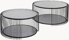 Salontafels Bubble met glazen tafelblad, 2-delig
